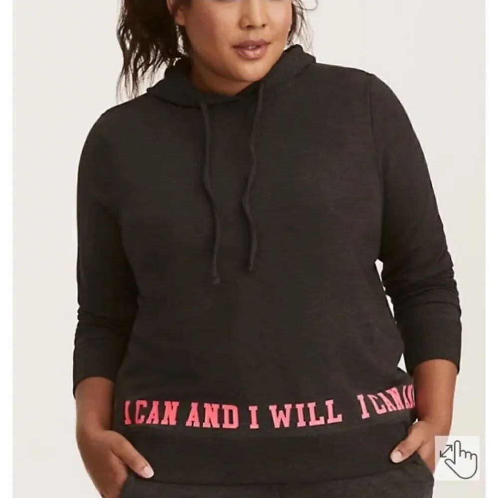 Torrid Women's Charcoal Gray I Can And I Will Hoodie